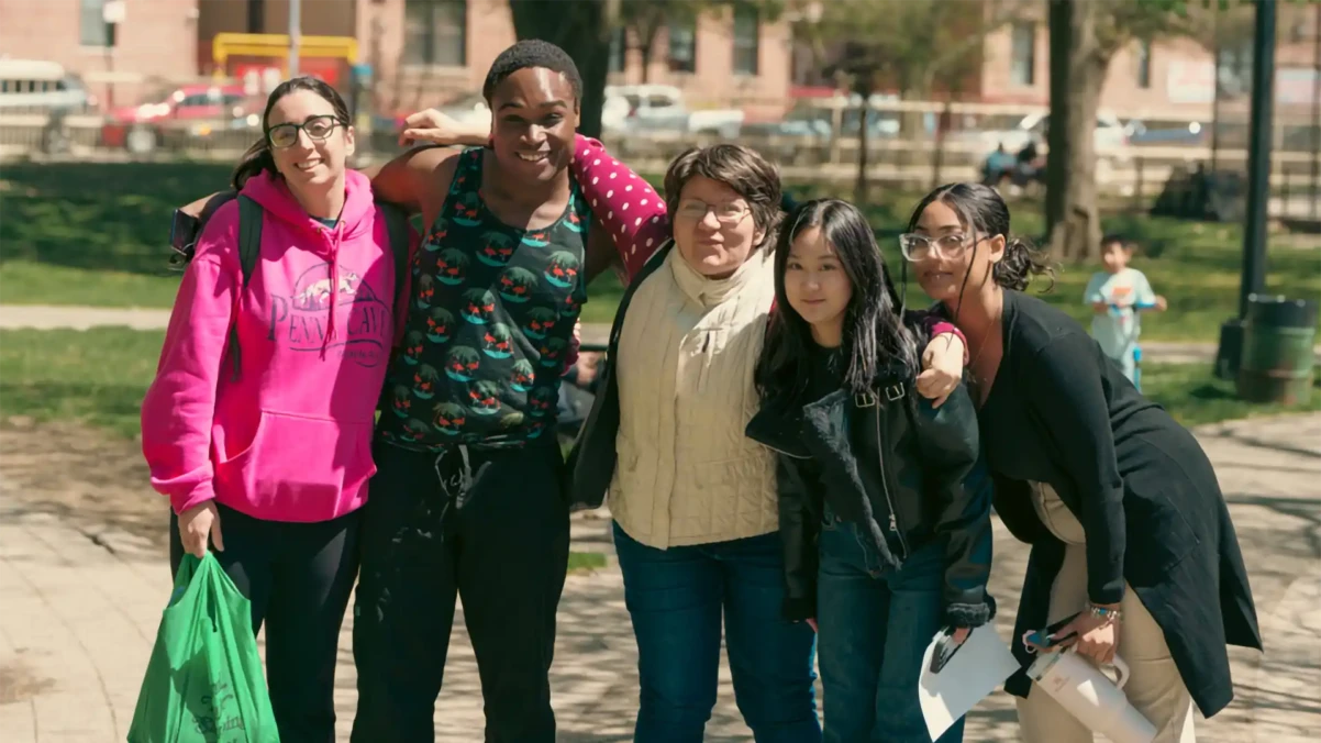 Venture House members on a walk together